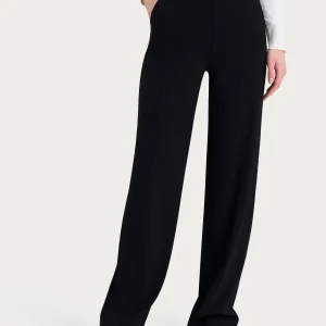 Pantalone a palazzo con tasche in Cashmere Compact - Nero