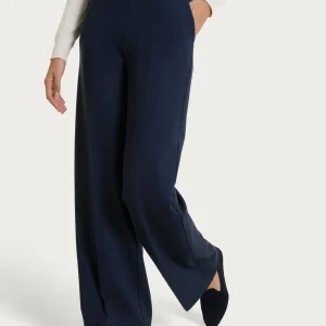 Pantalone a palazzo con tasche in Cashmere Compact - Bleu