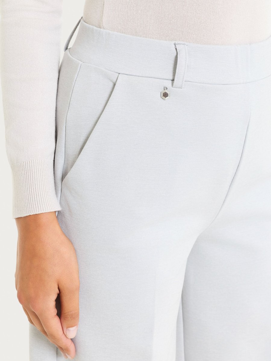Pantalone a palazzo con tasche in Cashmere Compact - Ghiaia Mel. - immagine 4