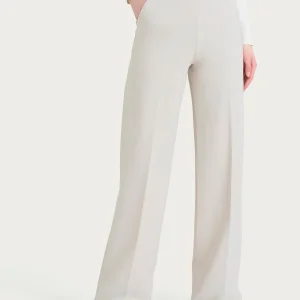 Pantalone a palazzo con tasche in Cashmere Compact - Champignon