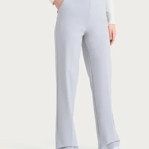 Pantalone ampio con tasche in Cashmere Compact - Ghiaia Mel.