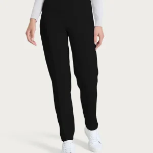 Pantalone a sigaretta con risvolto in Cashmere Compact - Nero