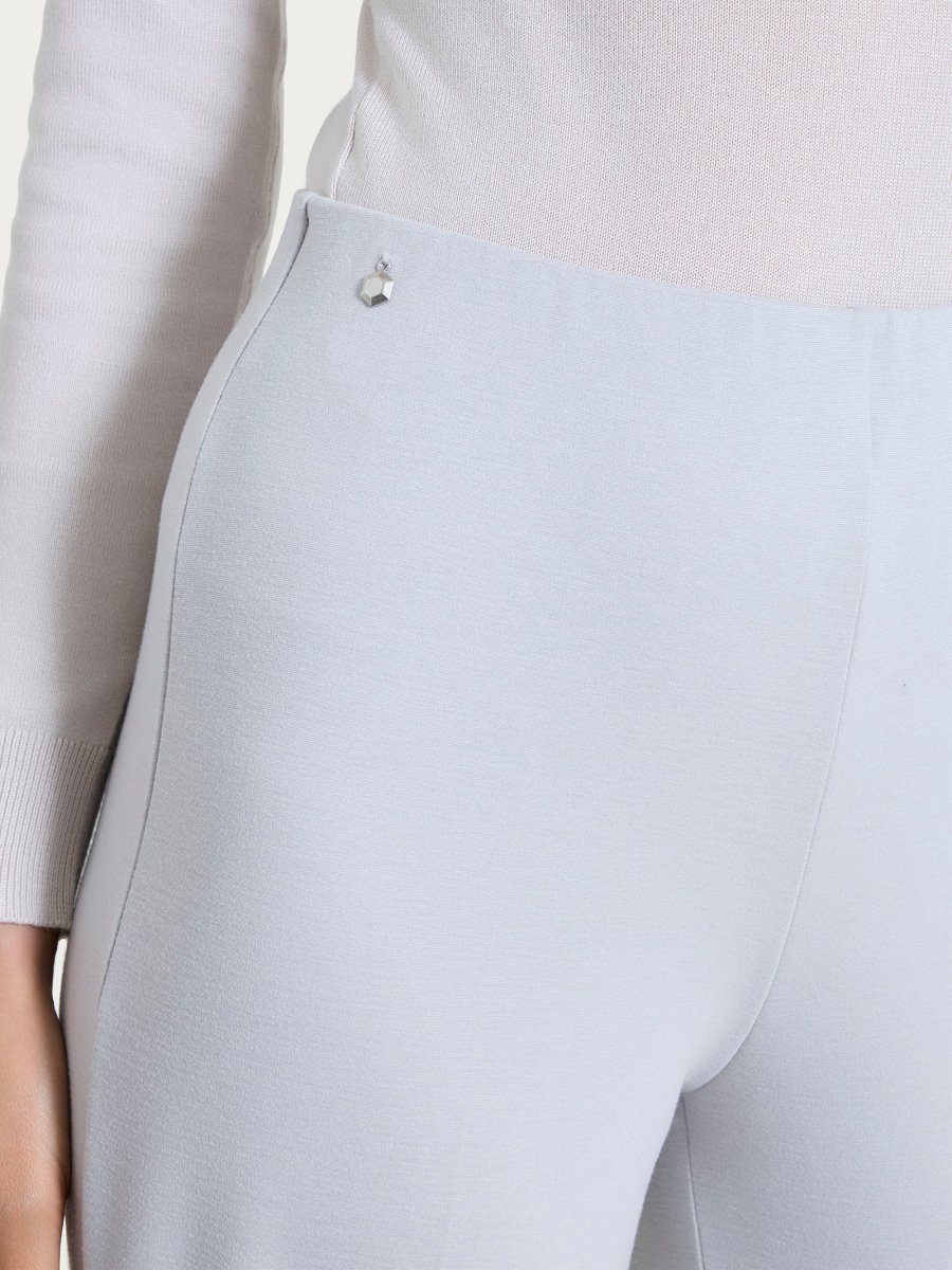 Pantalone a sigaretta con risvolto in Cashmere Compact - Ghiaia Mel. - immagine 6