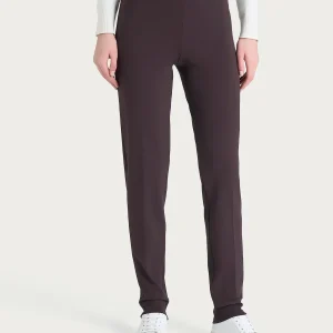 Pantalone a sigaretta con risvolto in Cashmere Compact - Chocolate Torte