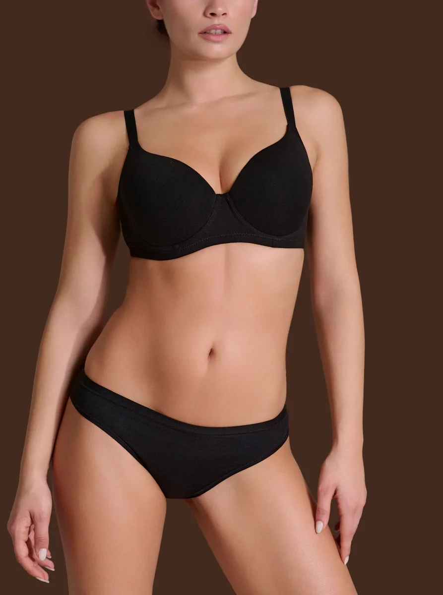 beYOUtiful YouUp - Reggiseno con ferretto in cotone elasticizzato - Nero - immagine 4