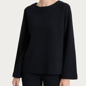 Felpa girocollo in Japanese Fleece - Nero