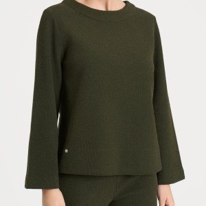 Felpa girocollo in Japanese Fleece - Dark Olive