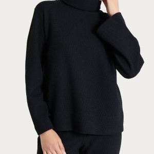 Felpa con collo a ciambella in Japanese Fleece  - Nero