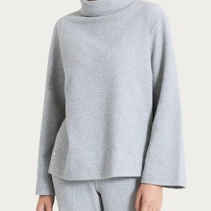 Felpa con collo a ciambella in Japanese Fleece  - Grigio Mel.