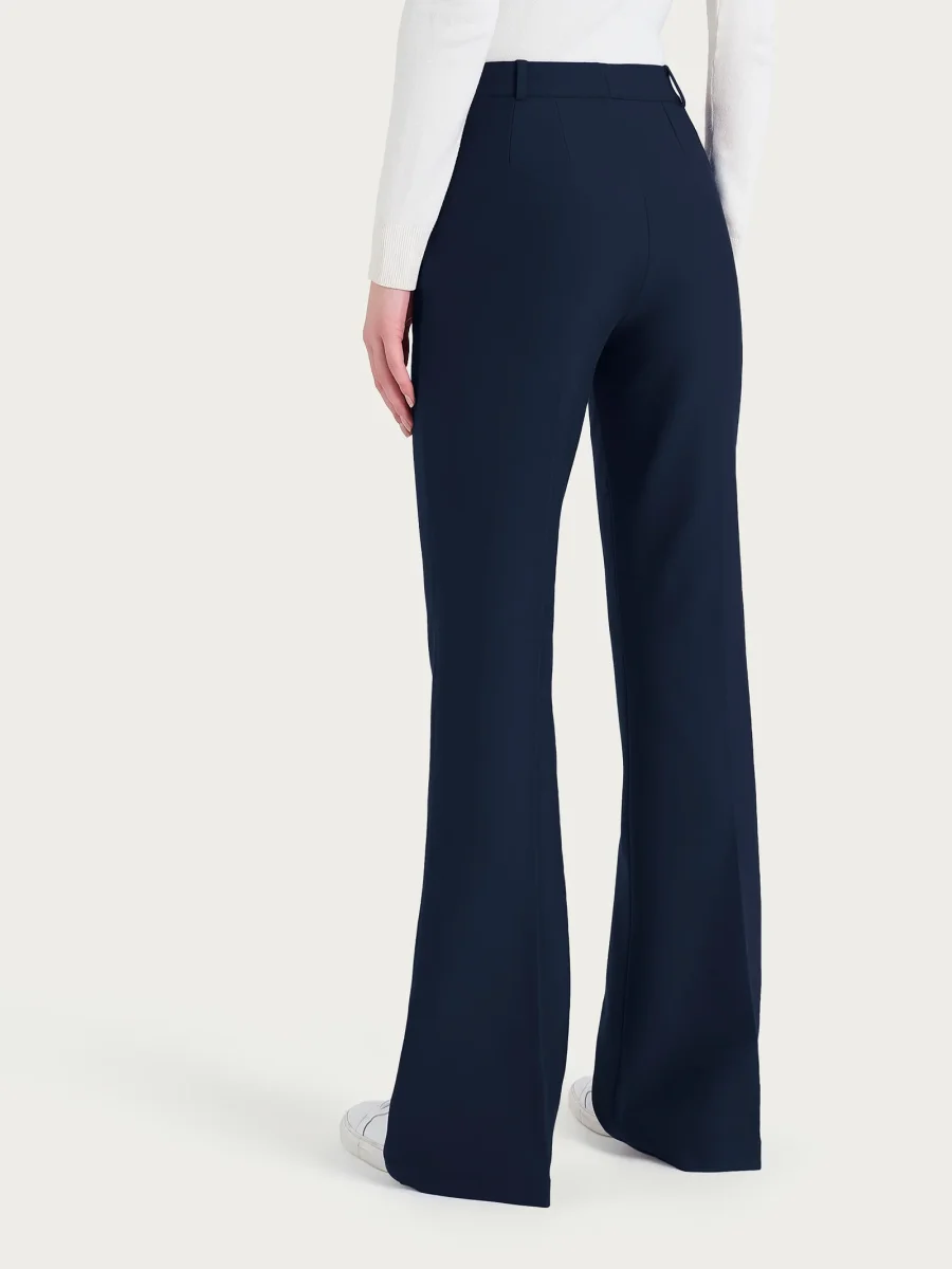 Pantalone flare lungo con tasche in Compact - Persia - immagine 3