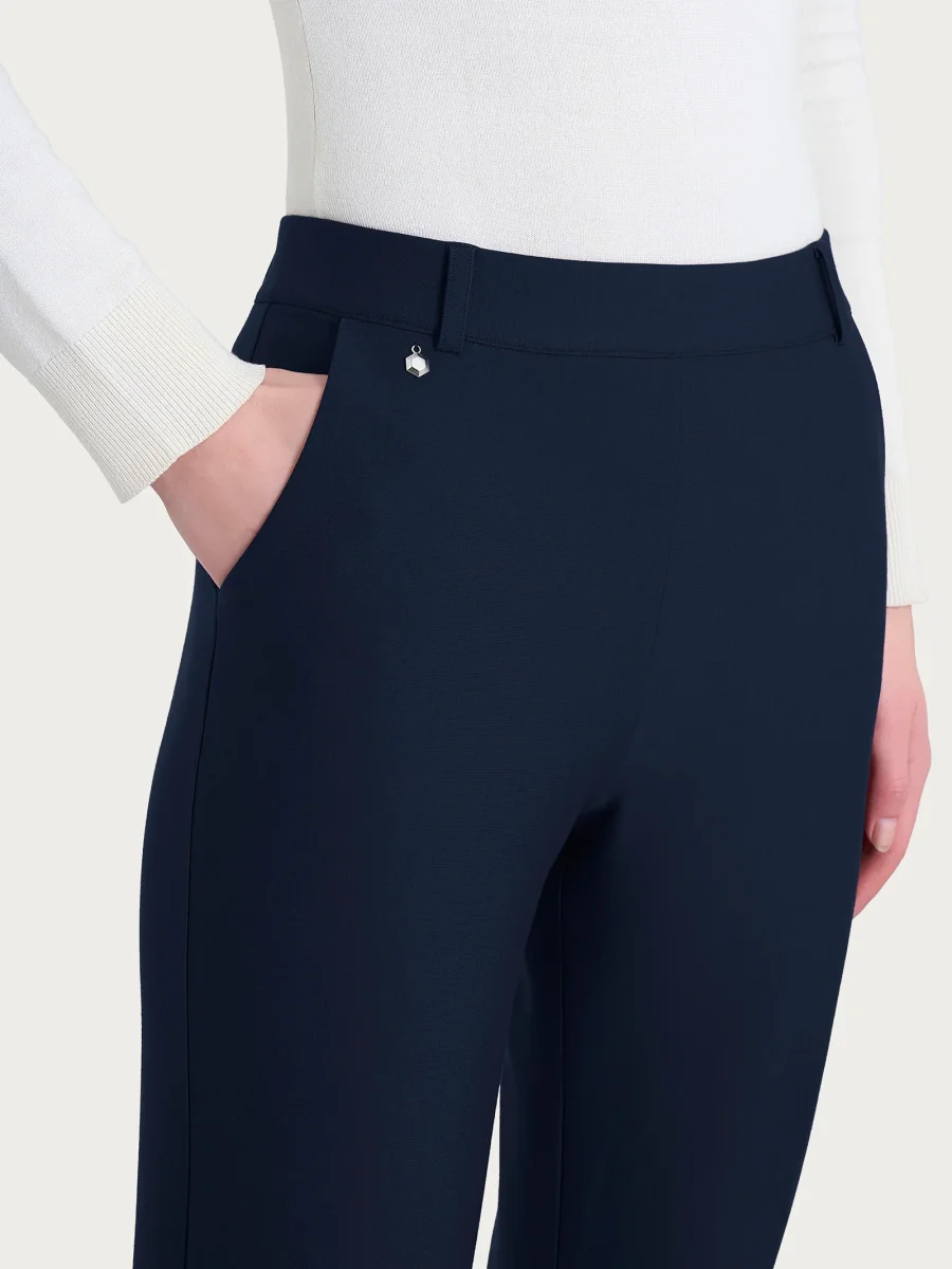 Pantalone flare lungo con tasche in Compact - Persia - immagine 4