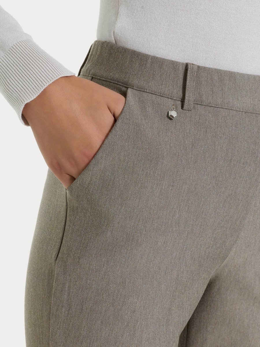 Pantalone flare lungo con tasche in Compact - Glace' Mel. - immagine 4