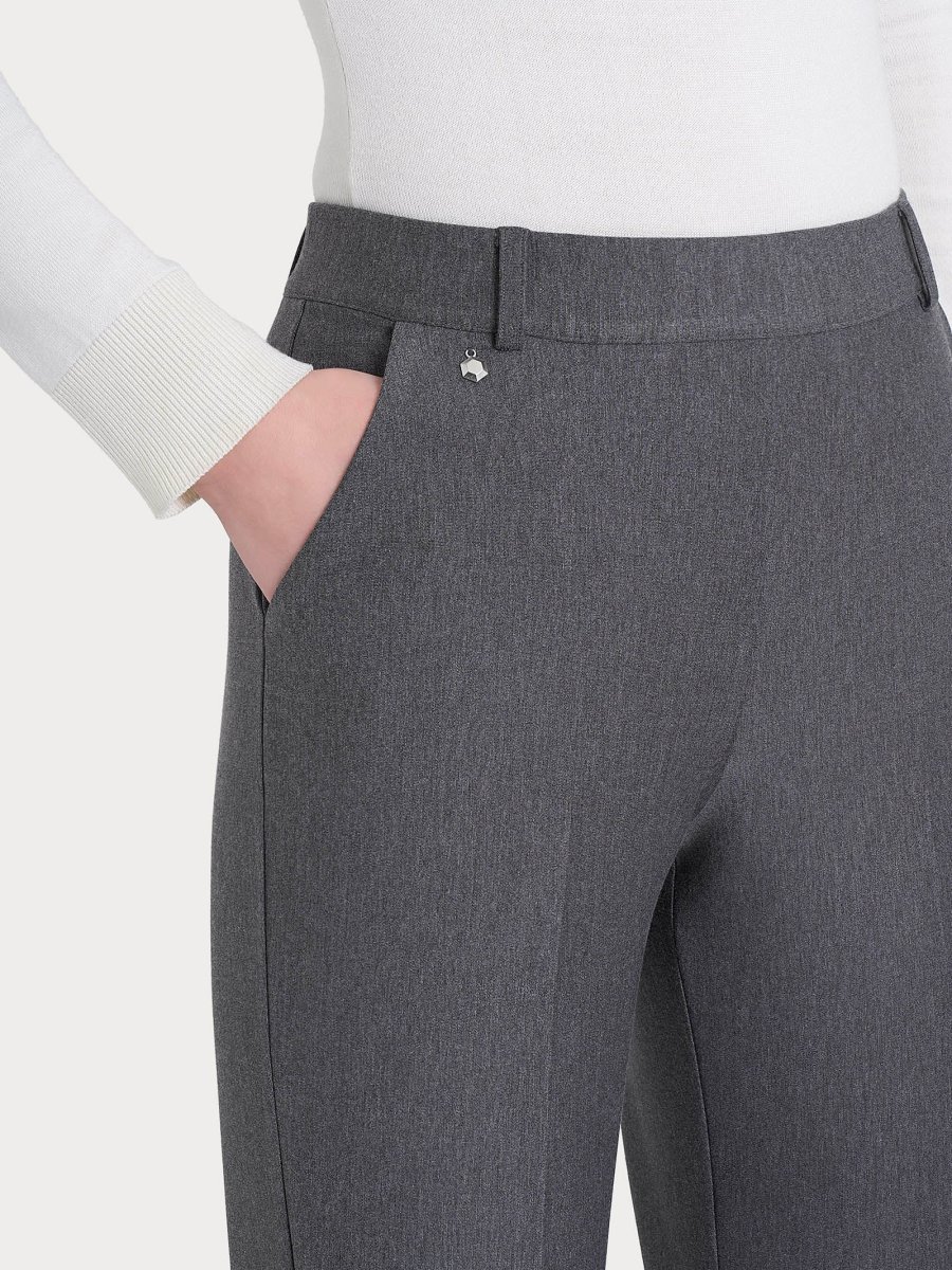 Pantalone flare lungo con tasche in Compact - Ardesia Mel. - immagine 4