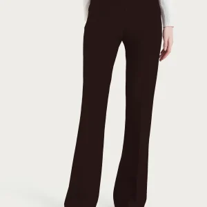 Pantalone flare lungo con tasche in Compact - Chocolate Torte