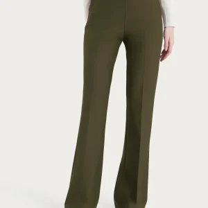 Pantalone flare lungo con tasche in Compact - Dark Olive