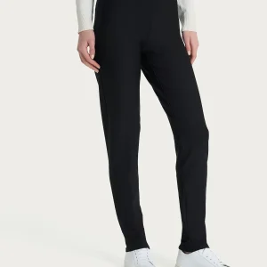 Pantalone a sigaretta con risvolto in Compact - Nero