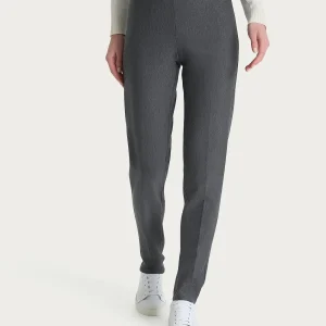 Pantalone a sigaretta con risvolto in Compact - Ardesia Mel.