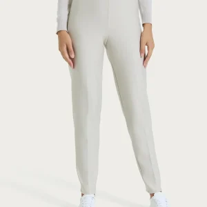 Pantalone a sigaretta con risvolto in Compact - Champignon