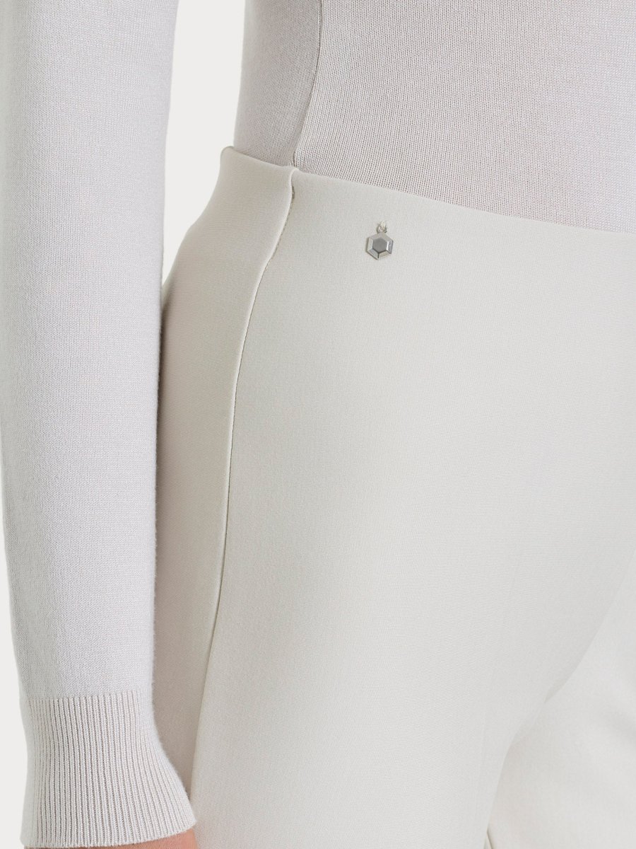 Pantalone a sigaretta con risvolto in Compact - Champignon - immagine 6