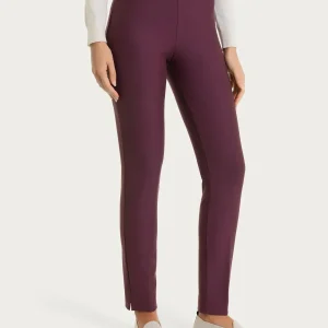 Pantalone a sigaretta con risvolto in Compact - Fig