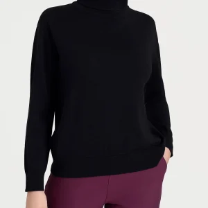 Maglia con collo a ciambella in Merino Soft - Nero