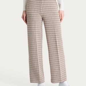 Pantalone ampio alla caviglia in Eco Jacquard misto lana - Fant. Pine Bark