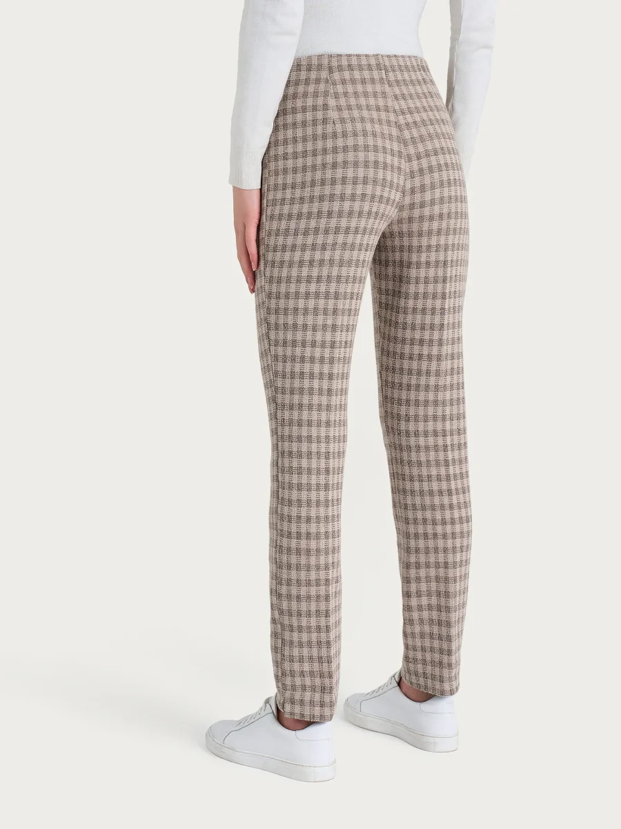 Pantalone a sigaretta con spacchetti in Eco Jacquard misto lana - Fant. Pine Bark - immagine 3