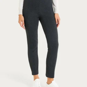 Pantalone a sigaretta con spacchetti in Eco Jacquard - Oscuro Mel.