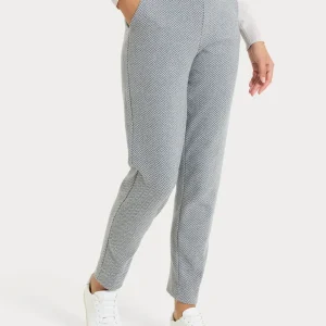 Pantalone in fantasia chino slim con tasche in Eco Jacquard - Fant.Grigio Mel.