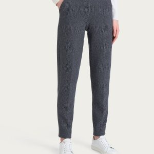 Pantalone in fantasia chino slim con tasche in Eco Jacquard - Fant.Oscuro Mel