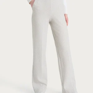 Pantalone in fantasia ampio con tasche in Eco Jacquard - Fant.Avorio