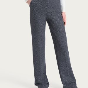 Pantalone in fantasia ampio con tasche in Eco Jacquard - Fant.Oscuro Mel