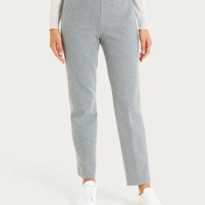 Pantalone in fantasia dritto con tasche in Eco Jacquard  - Fant.Grigio Mel.