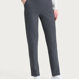 Pantalone in fantasia dritto con tasche in Eco Jacquard  - Fant.Oscuro Mel