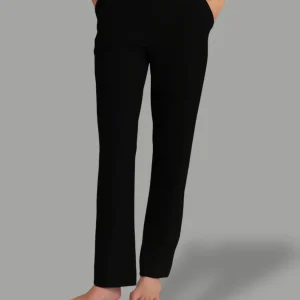 Pantalone dritto con tasche in Flannel Compact - Nero