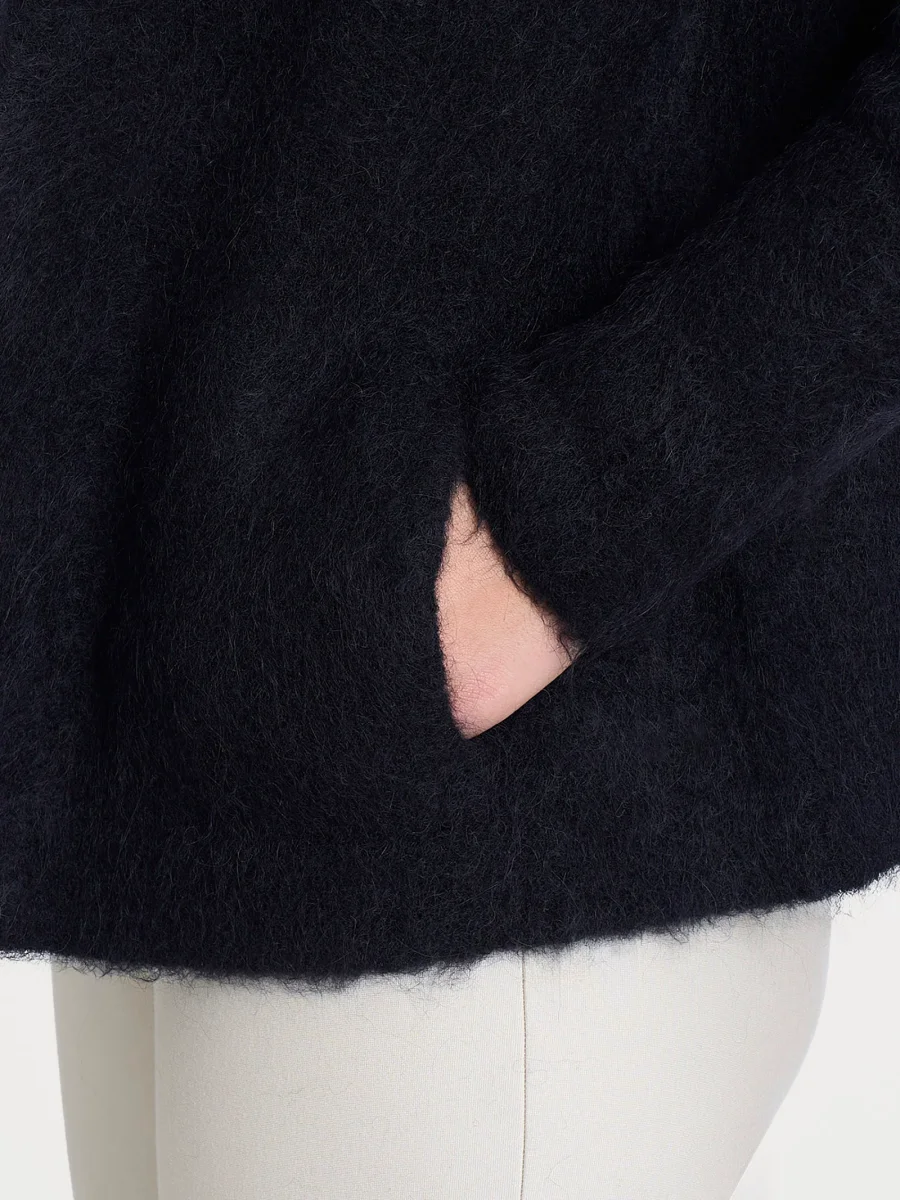 Cardigan aperto in Misto Alpaca - Nero - immagine 4