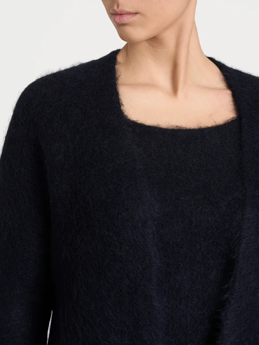 Cardigan aperto in Misto Alpaca - Nero - immagine 5