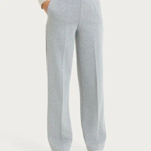 Pantalone gessato ampio con tasche in Eco Jacquard - Fant.Grigio Mel.