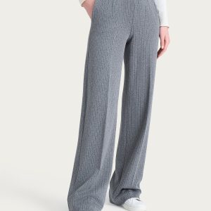 Pantalone gessato ampio con tasche in Eco Jacquard - Fant.Ardesia Mel.