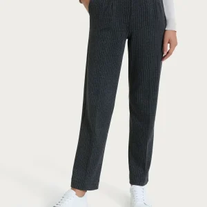 Pantalone gessato dritto con tasche in Eco Jacquard - Fant.Oscuro Mel