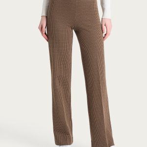 Pantalone ampio con tasche e micro check in Eco Jacquard - Fant. Pine Bark