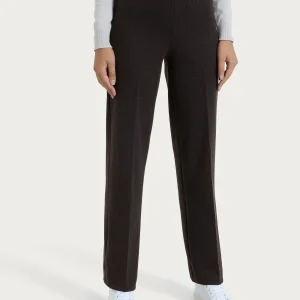 Pantalone ampio con tasche e micro check in Eco Jacquard - Fant. Chocolate Torte