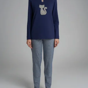 Pigiama con scollo a goccia e dettaglio in Interlock di cotone 56-60 - Fant. Naval Academy