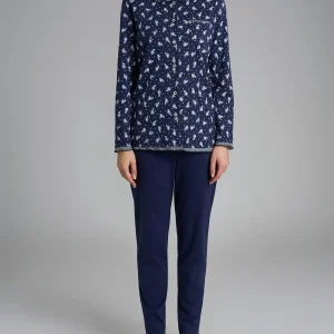 Pigiama aperto con colletto in Interlock di cotone - Fant. Naval Academy Fiore