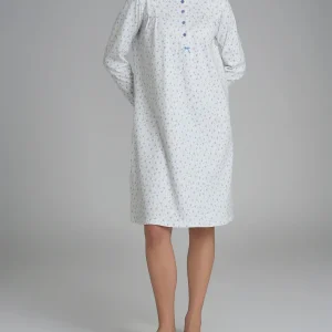 Camicia da notte con pieghe in Interlock di cotone 40-54 - Fant. Eventide