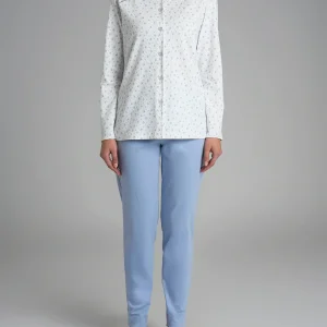 Pigiama aperto con dettagli in Interlock di cotone 40-54 - Fant. Eventide