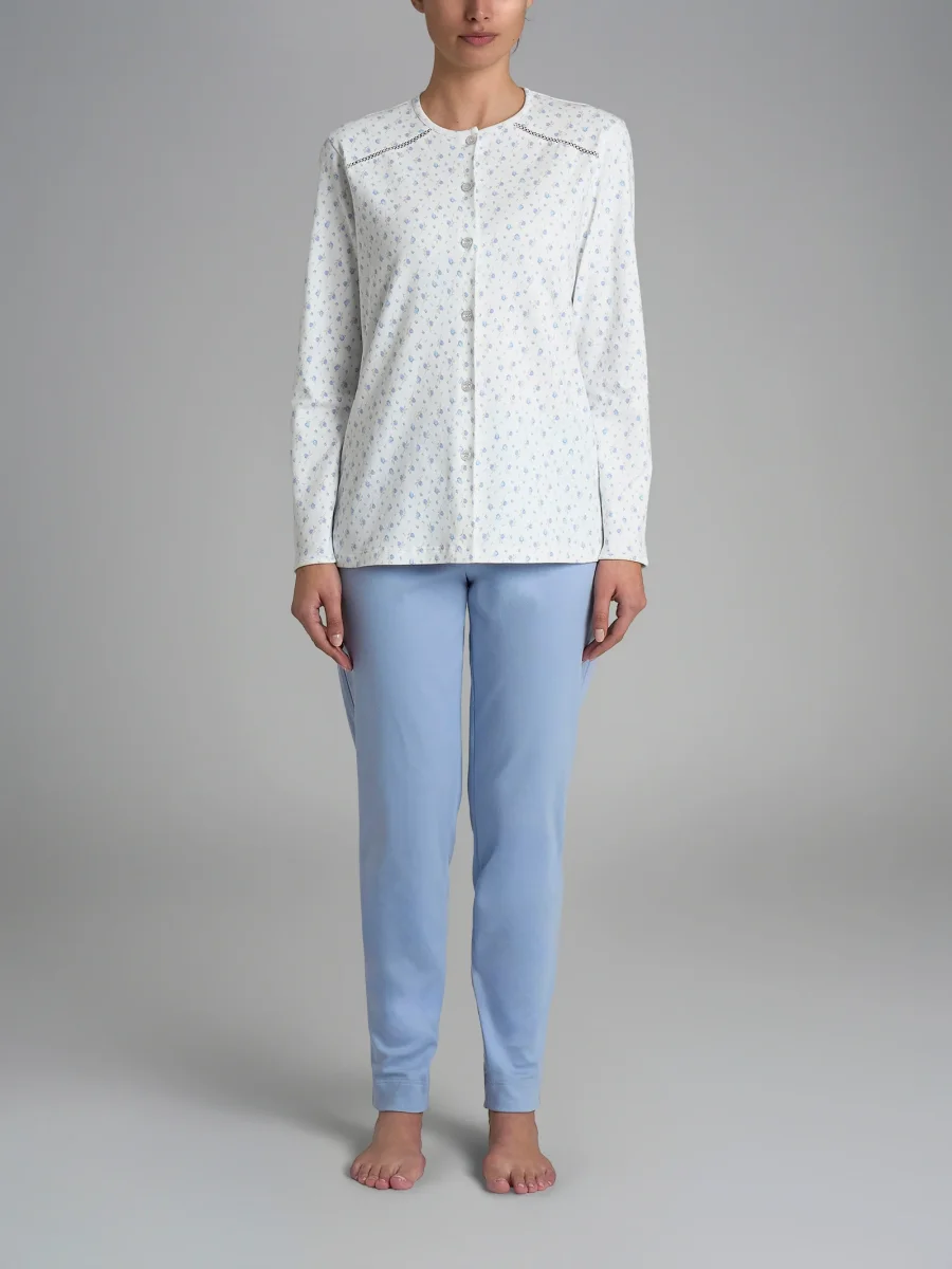 Pigiama aperto con dettagli in Interlock di cotone 56-60 - Fant. Eventide - immagine 2