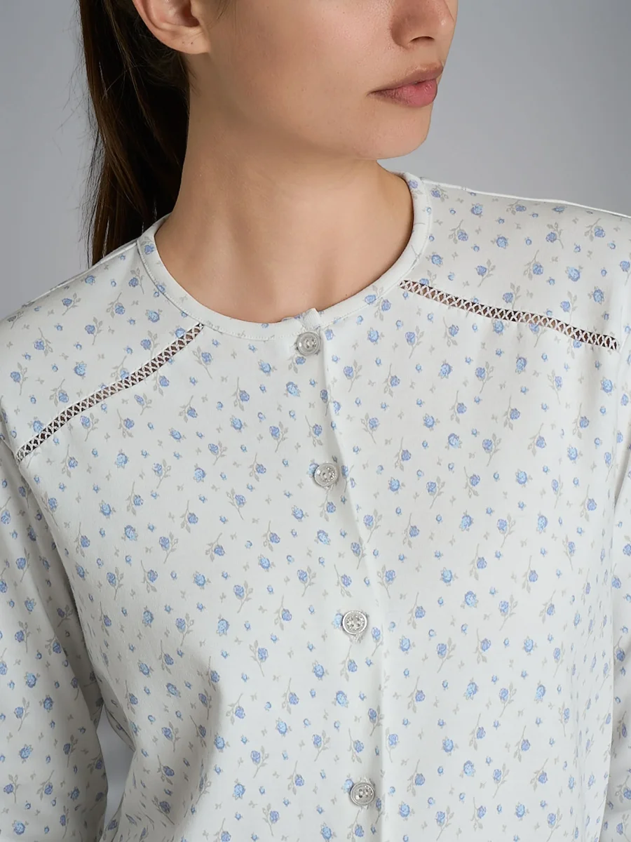 Pigiama aperto con dettagli in Interlock di cotone 56-60 - Fant. Eventide - immagine 4