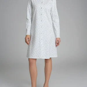 Camicia da notte aperta con dettagli in Interlock di cotone 40-54 - Fant. Eventide