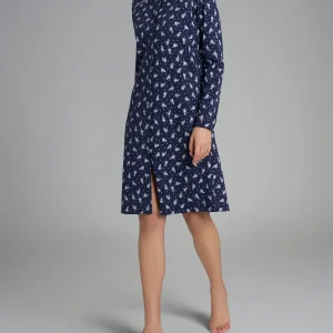 Camicia da notte aperta con dettagli in Interlock di cotone 40-54 - Fant. Naval Academy Fiore